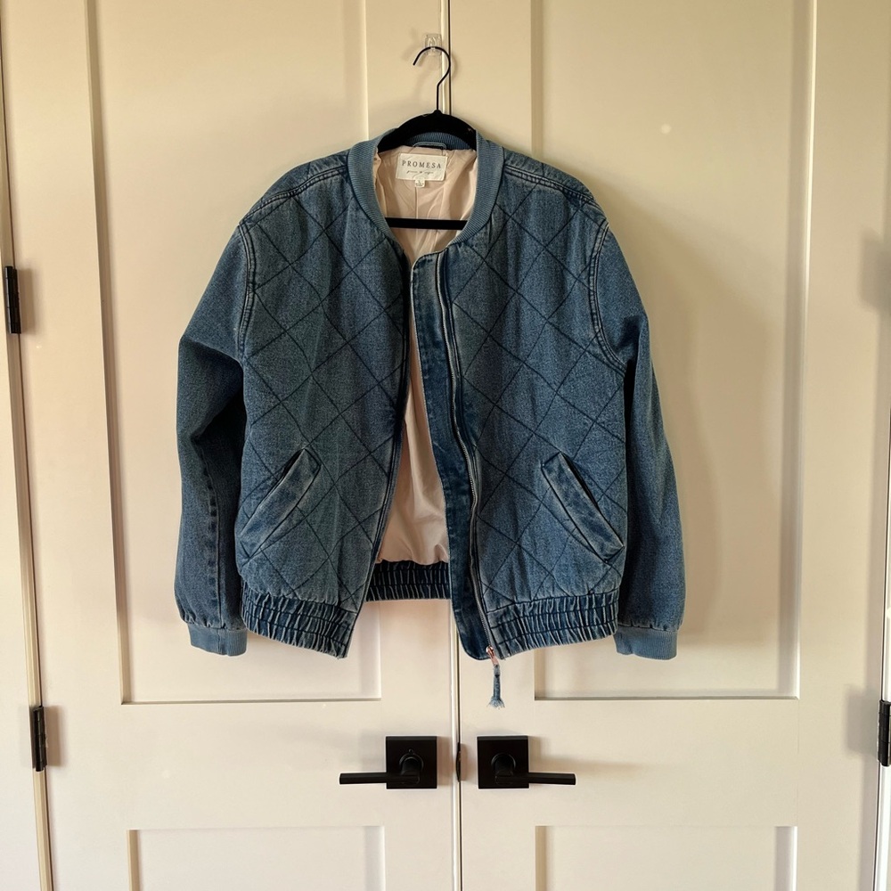 Quilted Denim Bomber Jacket